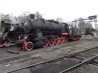 G12 ex Prusse en Pologne. Une des rares locomotives allemandes à foyer Belpaire.