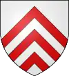 d'argent à trois chevrons de gueules