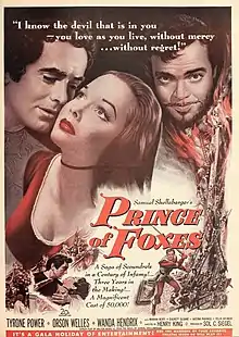 Description de l'image Tyrone Power in 'Prince of Foxes', 1950.jpg.