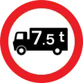 Véhicules de transport de marchandises d'un poids brut supérieur à 7,5 t interdits