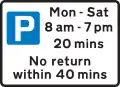 Free parking for all vehicles, with restrictions on length of waiting time and return period