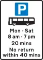 Parking seulement pour les autobus aux temps indiqués