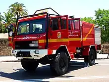 Fourgon d'incendie BFP 40-106 J-1884 sur un URO M3-24.14 de l'armée espagnole.