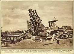 12 inch mortar on railway mounting