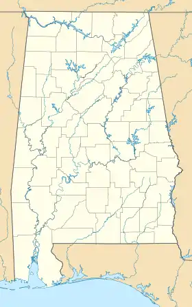 Carte des aéroports en Alabama