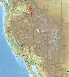Carte de localisation des monts Bitterroot.