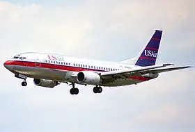 Un Boeing 737-300 d'USAir, similaire à celui impliqué dans l'accident.