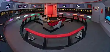 Salle de contrôle du vaisseau spatial Enterprise de Star Trek (1966).