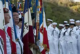 Cérémonie commémorative du débarquement en 2012 (USS Mount Whitney).