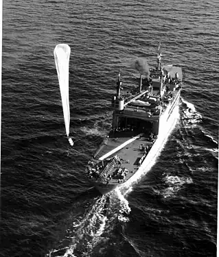 Largage de ballons stratosphériques Skyhook en  1949.