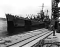 Le USS San Diego (CL-53) arrivant le 30 août 1945.