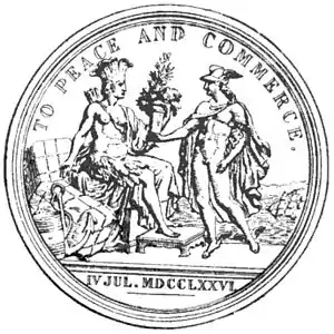 Médaille du Grand Sceau américain (1792) utilisée par l'US Mint depuis 1876, avers.