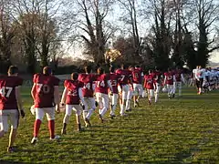 Centurions vs Hurricanes en U17, salutations en fin de match.