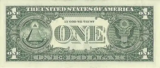 Revers d'un billet de 1 dollar américain