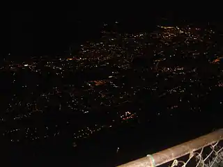 Vue de nuit sur Grenoble depuis le fort du Saint-Eynard.