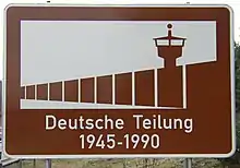 Panneau indicateur de l'ancienne division de l'Allemagne