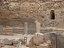 Les ruines du temple du dieu Hadad d'Alep, avec leurs bas-reliefs.