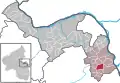 Localisation de Uelversheim dans la Verbandsgemeide et dans l'arrondissement