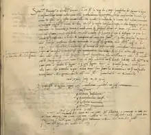 Manuscrit. Écriture serrée.