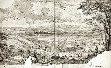 Vue de Zurich depuis le nord-ouest en 1760.