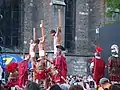 Scène de la Crucifixion devant la cathédrale d'Ulm