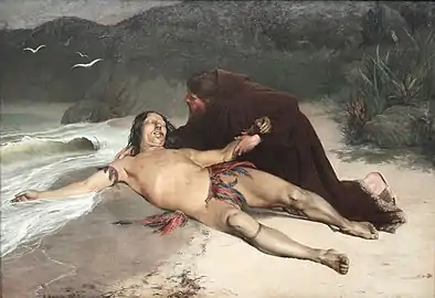 Rodolfo Amoedo : Le Dernier Tamoio, huile sur toile, 1883