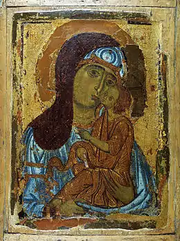 Madone de tendresse, fin XIIe, cathédrale de la Dormition à Moscou.