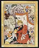 Zumurrud Shah se réfugie dans les montagnes, v. 1570.