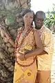 Un couple en tenue traditionnelle Bété (Centre-Ouest de la Côte d'Ivoire)