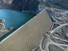 Vue aérienne du barrage de Punta Negra, inauguré en 2015.