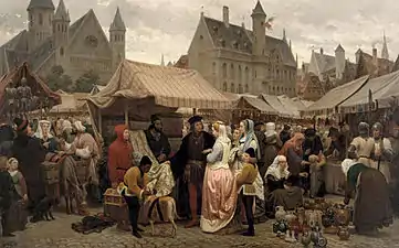 Une foire franche à Gand au Moyen Âge, 1862, Musée des beaux-arts de Gand.