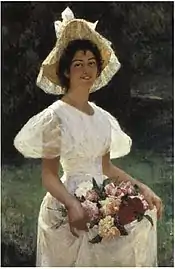 Une Jeune femme aux roses, localisation inconnue.