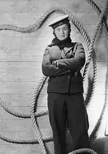 Un uniforme du Women's Royal Navy Service du Royaume-Uni, novembre 1942.