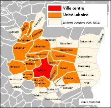 Unité urbaine de Mulhouse en 2020