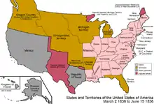 Les États-Unis en 1836