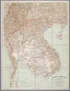 Carte de l'Indochine sur les missions Pavie.