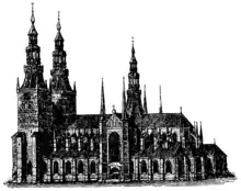 La cathédrale avant l'incendie de 1702.