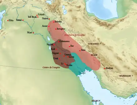 Carte de la Mésopotamie.