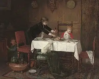 Un repas espiègle (1872), localisation inconnue.