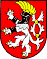 Armoiries d' Ústí nad Labem avec un casque de joute (de)