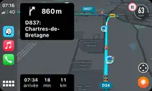 Description de l'image Utilisation de Waze via Apple CarPlay.png.