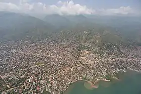 Vue aérienne d'Uvira