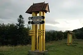 Panneau d'information sur le col d'Oujok