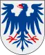 Blason de la province suédoise de Värmland, représentant un aigle bleu à la langue et aux serres rouges.
