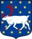 Armoiries de la province suédoise de Västerbotten, représentant un renne sur un fond étoilé.