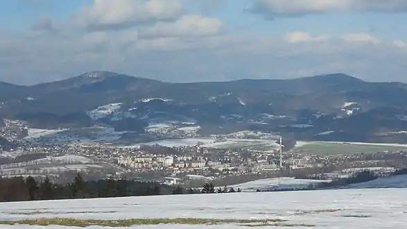 Panorama de Zubří en hiver.