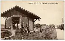 La gare du tramway de Verneuil, entre 1915 et 1917