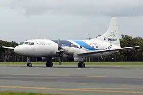 Un Convair 580, appartenant à Tauck World Discovery (Pionair Australia), en février 2008