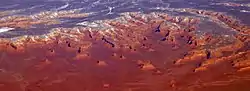 Vue aérienne de la Vallée des Dieux près de Mexican Hat.