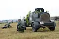 Le Kfz 13 durant une reconstitution de la bataille de Mława, 2012